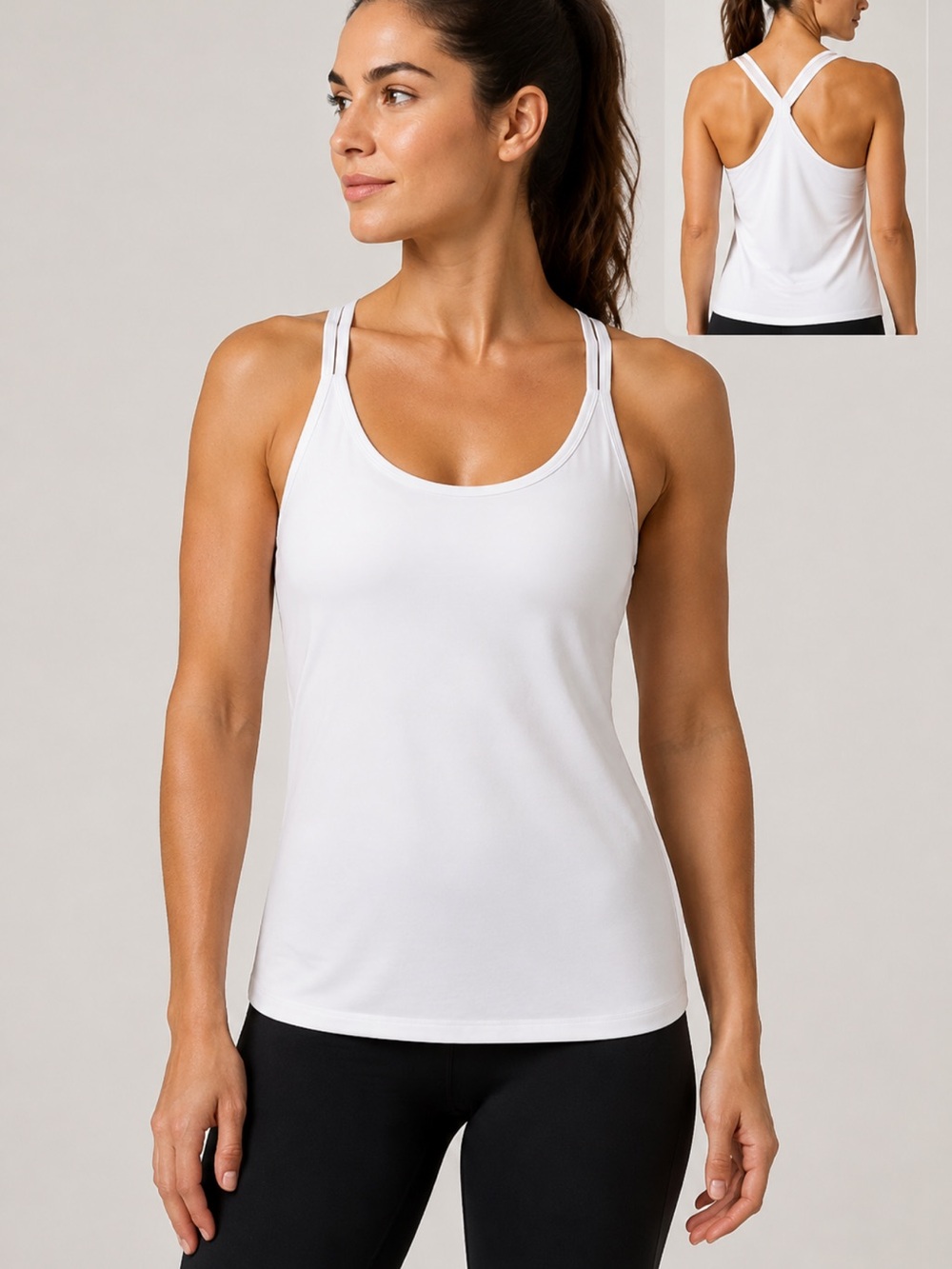 lululemon athletica White Crisscross Back Camisole Tank